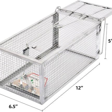 Kensizer Humane Live Animal Cage Trap – Medium, 12 x 6.5 x 5 Inches