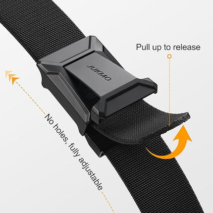 Men's Stretch Tactical Belt – 1.5-Inch Elastic Nylon Web Belt with Quick-Release Flip Buckle for Military, Work, Hiking & Rigger Use