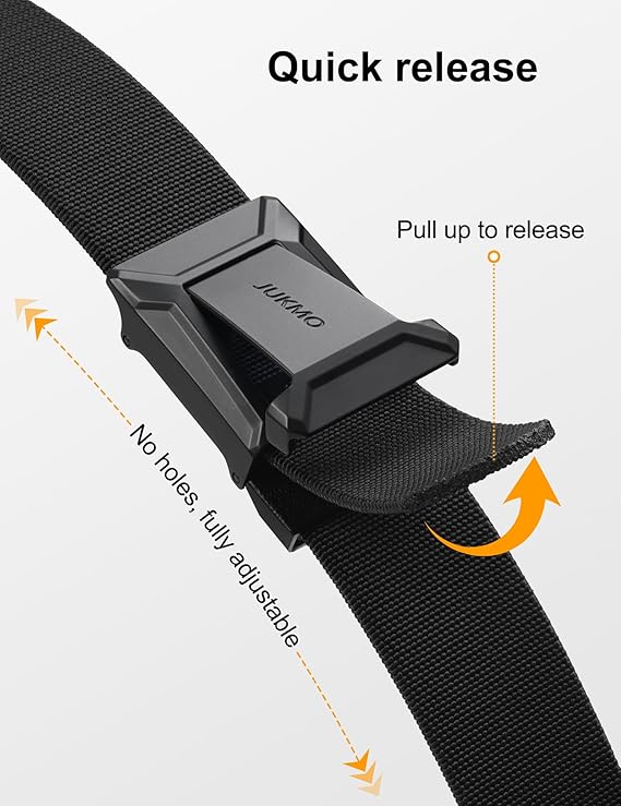 Men's Stretch Tactical Belt – 1.5-Inch Elastic Nylon Web Belt with Quick-Release Flip Buckle for Military, Work, Hiking & Rigger Use