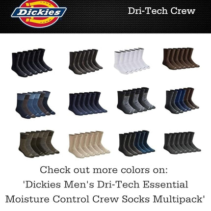 Men'S Dri-Tech Essential Moisture Control Crew Socks, Available in M-XXL (6, 12 Pairs)