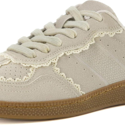 CUSHIONAIRE Belinda Women's Sneakers – Lace-Up Casual Shoes with Contrast Detail