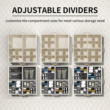 Shoe Organizer for Closet, Foldable Shoe Storage with Adjustable Dividers | Fabric Shoe Storage Organizer Box Bin with Adjustable Dividers and Clear Cover, Fits up to 16-32 Pairs