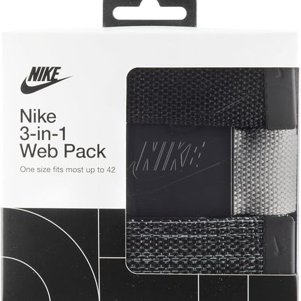 Nike Men's 3-Pack Adjustable Web Belts – Casual Canvas Belt Set