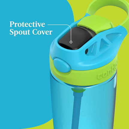 Contigo Aubrey Kids Water Bottle – Leak-Proof Reusable BPA-Free Water Bottle for Girls & Boys, Easy Sip Straw Bottle for School, Travel, Sports & Everyday Hydration