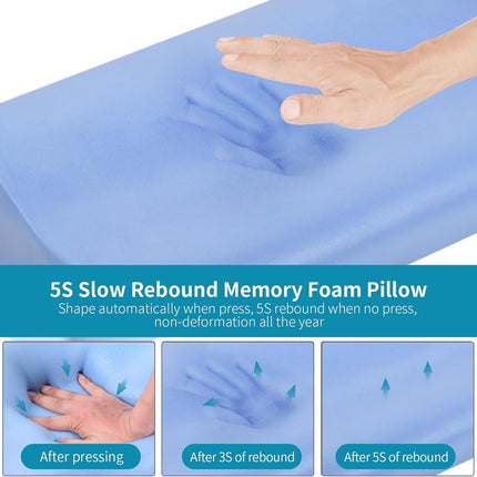 Ergonomic Memory Foam Cervical Neck Pillow – Orthopedic Contour Bed Pillow for Neck & Shoulder Pain Relief, Cooling Neck Support for Side, Back & Stomach Sleepers, Blue & Grey