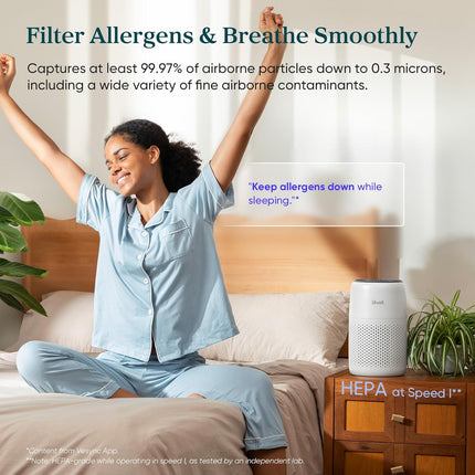 LEVOIT Compact Air Purifier – Small Air Cleaner with Fragrance Sponge for Home & Bedroom