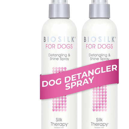 BioSilk for Dogs Silk Therapy Detangling & Shine Spray – Coat Conditioner, 8 fl oz