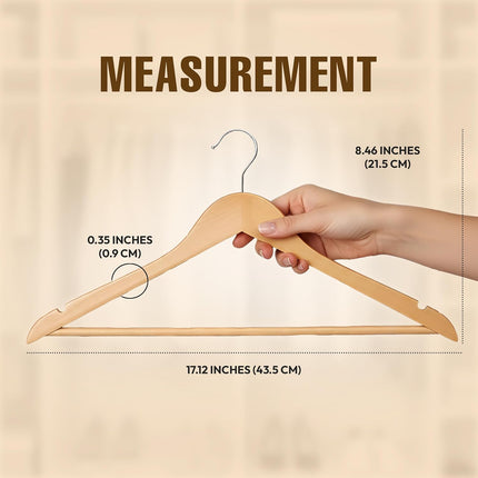 Utopia Home Wooden Hangers, 30 Pack Slim Suit Hangers with 360° Rotatable Hooks, Natural Wood Clothes Hangers with Shoulder Grooves for Suits, Coats, Jackets, Shirts & Closet Organization