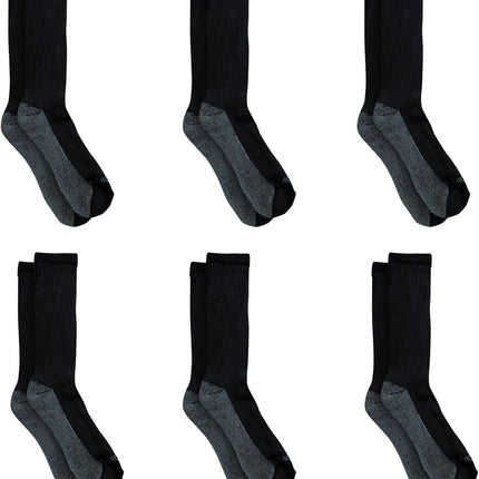 Men'S Dri-Tech Essential Moisture Control Crew Socks, Available in M-XXL (6, 12 Pairs)