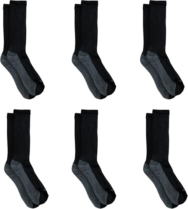 Men'S Dri-Tech Essential Moisture Control Crew Socks, Available in M-XXL (6, 12 Pairs)
