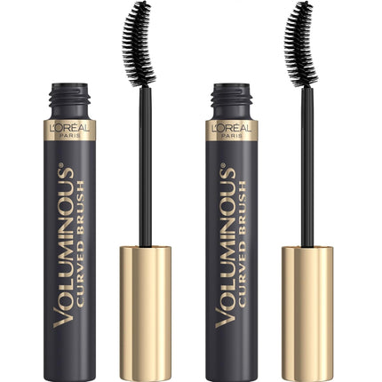 L'Oréal Paris Original Voluminous Mascara – Washable Lengthening & Volumizing Mascara with Curved Brush, Black, 0.26 Fl Oz, 2-Pack