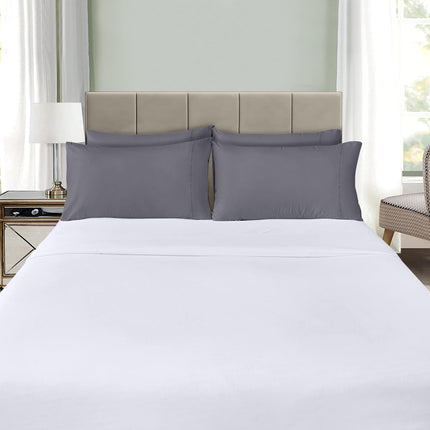 Utopia Bedding Queen Pillow Cases – 4-Pack Soft Brushed Microfiber Pillow Covers with Envelope Closure, Fade & Shrink Resistant, Queen Size 20 x 30 Inches, Grey