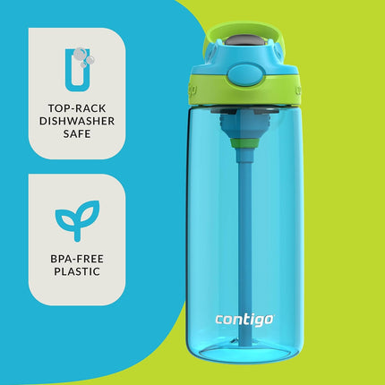 Contigo Aubrey Kids Water Bottle – Leak-Proof Reusable BPA-Free Water Bottle for Girls & Boys, Easy Sip Straw Bottle for School, Travel, Sports & Everyday Hydration