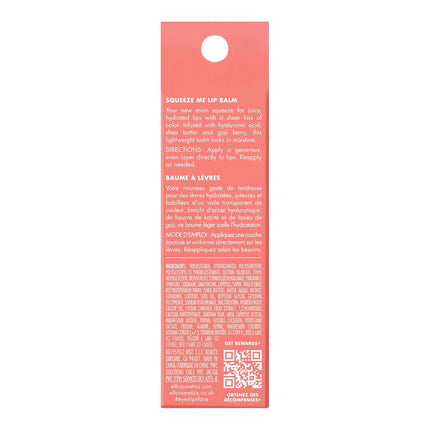 e.l.f. Squeeze Me Lip Balm – Hydrating Tinted Lip Balm with Hyaluronic Acid, Sheer Buildable Color, Moisturizing Vegan & Cruelty-Free Lip Care, Strawberry