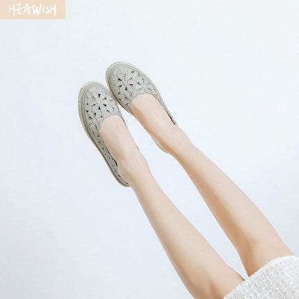 HEAWISH Women’s Daisy Ballet Flats – Round Toe Slip-On Casual Walking Shoes