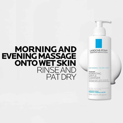 La Roche-Posay Toleriane Hydrating Gentle Facial Cleanser – Fragrance-Free Face Wash with Niacinamide & Ceramides, Moisturizing Cleanser for Sensitive Normal to Dry Skin