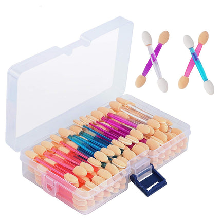 Cuttte Disposable Eyeshadow Sponge Applicators – 120-Piece Dual-Sided Makeup Applicators with Storage Container