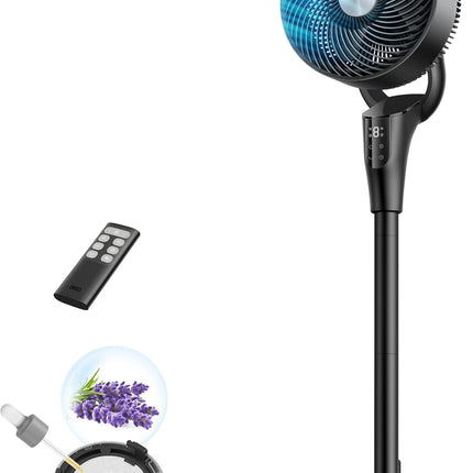 DREO Oscillating Standing Fan – Adjustable Pedestal Air Circulator with Remote Control