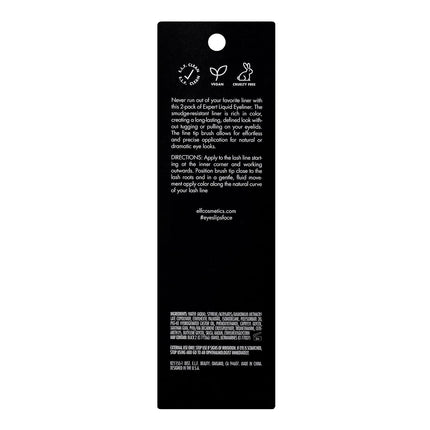 e.l.f. Expert Liquid Liner – High-Pigment Extra-Fine Liquid Eyeliner for Precise Eye Definition, Long-Lasting Waterproof Formula, Vegan & Cruelty-Free, Jet Black, 0.14 Oz, 2-Pack