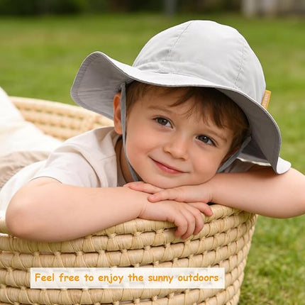 Baby & Kids UPF 50+ Sun Hat – Adjustable Wide-Brim Bucket Hat for Outdoor & Beach Wear, 6 Months–4T