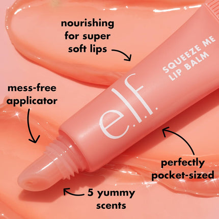 e.l.f. Squeeze Me Lip Balm – Hydrating Tinted Lip Balm with Hyaluronic Acid, Sheer Buildable Color, Moisturizing Vegan & Cruelty-Free Lip Care, Strawberry