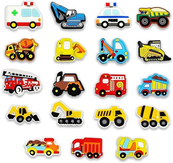 19Pcs|30Pcs Truck Cars Shoe Charms PVC Shoe Jewelry Decoration,Accessories Pins for Boys Girls and Teens Party Favors Birthday Gifts