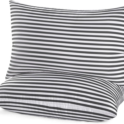 EIUE Queen Size Bed Pillows 2-Pack – 20 x 30 Inch Down Alternative Microfiber Filled Sleeping Pillows, Black
