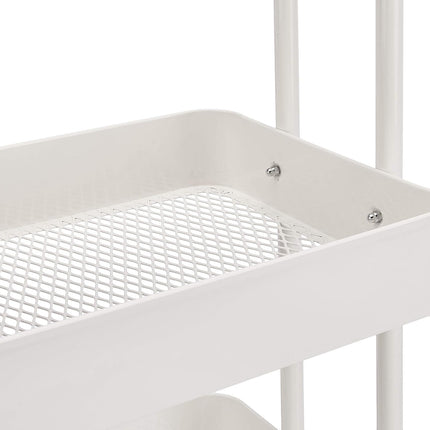 3 Tier Rolling Utility Cart, Multifunctional Storage Organizer with Lockable Wheels, Mobile Shelving Unit for Kitchen, Bathroom, Office, Laundry Room & Home Organization, White
