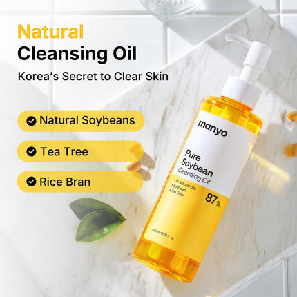 MANYO Pure Cleansing Oil – Korean Facial Oil Cleanser for Makeup Removal & Blackhead Care, Natural Hydrating Face Cleanser for Double Cleansing, 6.76 Fl Oz (200ml)