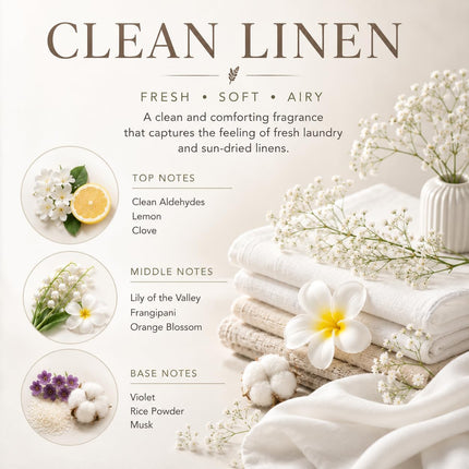 Airkeep Reed Diffuser Set – Clean Linen with Real Flowers & Reed Sticks, 3.38 fl oz (100 mL), 1-Pack