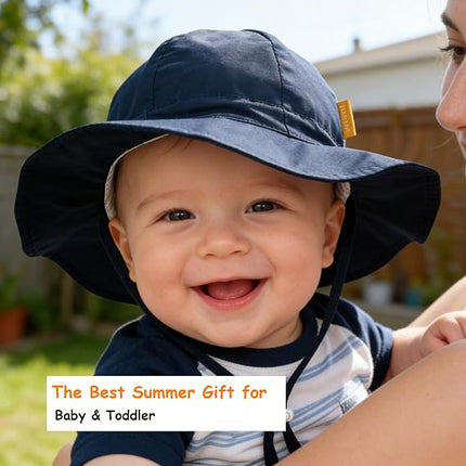 Baby & Kids UPF 50+ Sun Hat – Adjustable Wide-Brim Bucket Hat for Outdoor & Beach Wear, 6 Months–4T