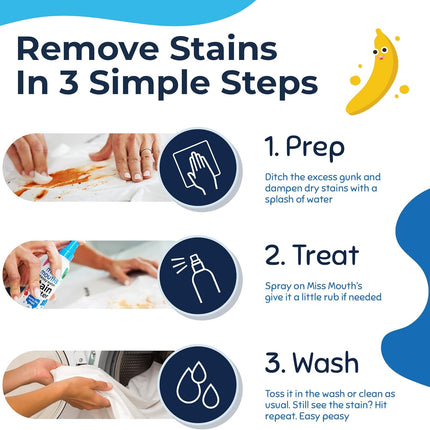 Messy Eater Stain Treater Spray - 4Oz Stain Remover - Newborn & Baby Essentials - No Dry Cleaning Food, Grease, Coffee off Laundry, Underwear, Fabric