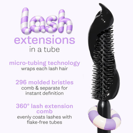 Tarte Tartelette Tubing Mascara – Lash Extension Effect Mascara, Volumizing & Curling Formula, 24-Hour Smudge-Proof Longwear, Easy-Remove, Vegan & Cruelty-Free