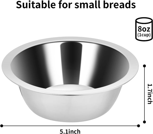2PCS Kennel Water Bowl Hanging,Stainless Steel Puppy Bowls for Small Dog Cage,Kennel, Crate, Catio Accessories,Dog Crate Water Bowl Dish Feeder Food Holder No Spill(8Oz/1Cup)