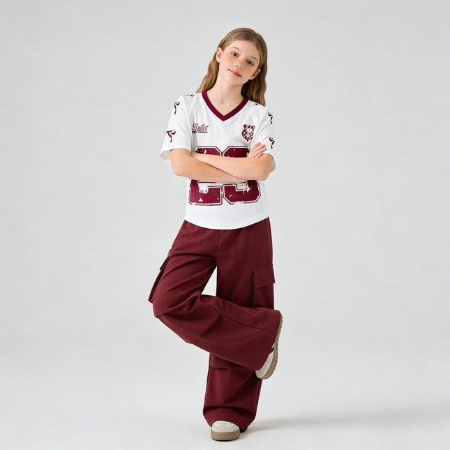 Tween Girls Clothes Short Sleeve Graphic T-Shirt Top + Cargo Pants 2Pcs Outfit Set, Size 7-15Years