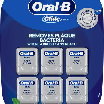 Glide Deep Clean Dental Floss, Cool Mint, Value 6 Pack (40M Each)