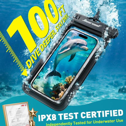 Waterproof Phone Pouch, IPX8 Waterproof Phone Case for Iphone 17/16/15/14 Pro Max, Cell Phone Dry Bag for Beach & Cruise Essentials, Touch Screen, Lanyard Included, 2 Pack (Fits up to 8.9”)