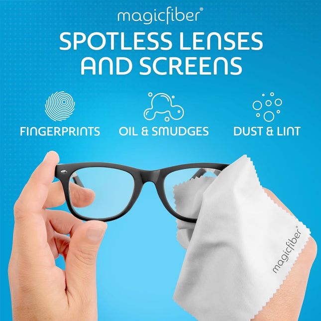 Microfiber Cleaning Cloth, 6 Pack - Premium Cloth for Glasses, Lens, Screens & More