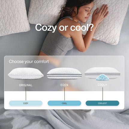 Original Adjustable Pillow, Queen Size Bed Pillows for Sleeping, Cross Cut Memory Foam Pillows - Medium Firm Back, Stomach and Side Sleeper Pillow, Certipur-Us/Greenguard Gold