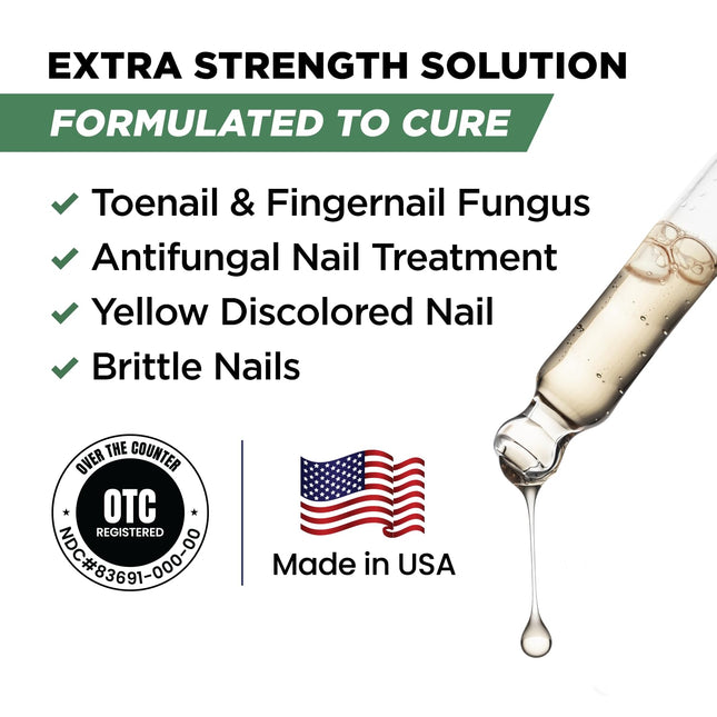 Toenail Fungus Treatment Extra Strength – Athletes Foot Treatment for Toenails, Restorative Nail Repair for Damaged Nails, Toenail Softener with Tea Tree Oil & Oregano Oil - Made in USA