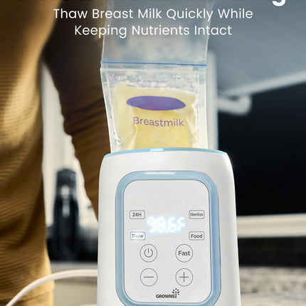Bottle Warmer, 8-In-1 Fast Baby Milk Warmer with Timer for Breastmilk or Formula, Accurate Temperature Control, Multifunctional Baby Bottle Warmers for All Bottles- Blue
