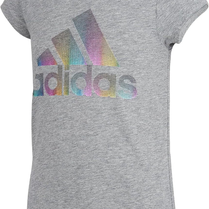 Adidas Girls' Short Sleeve Scoop Neck Tee T-Shirt