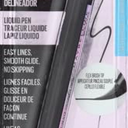 Maybelline Hyper Easy Liquid Pen No-Skip Eyeliner, Satin Finish, Waterproof Formula, Pitch Black, 0.018 Fl Oz