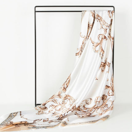 Head Scarf for Women like Silk Scarf Hair Scarf Printed Square Scarf Bandanas for Women 35 Inches