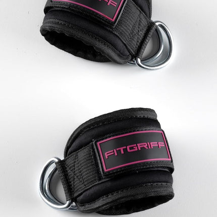 ® Ankle Straps V3 for Cable Machine (2 Pieces) - Gym Workout Equipment - Leg Pulley Attachment, Kickback Straps