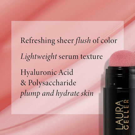 Serum Blush Tint, Lightweight Liquid Blush for Cheeks, Weightless Watercolor Sheer Finish, Poppy Peach