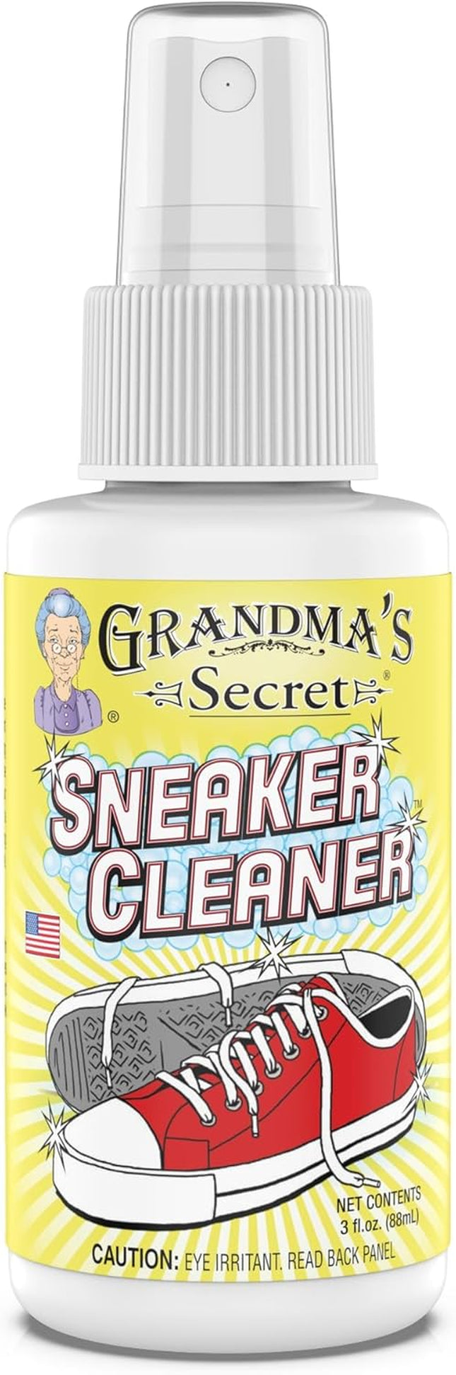 Shoe Cleaner - Stain Remover Spray for Rubber, Canvas and Leather - Removes Dirt, Grime and Grass - Sneakers Cleaner for Outdoor Shoes, Slippers and Moccasins - 3 Ounce