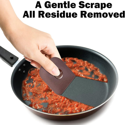 Pan Scraper, 5 Pcs Pot Scraper Plastic, Pot Scraper Non Scratch for Cast Iron, Pot and Pan Cleaning, Sturdy Scraper Kitchen Tool