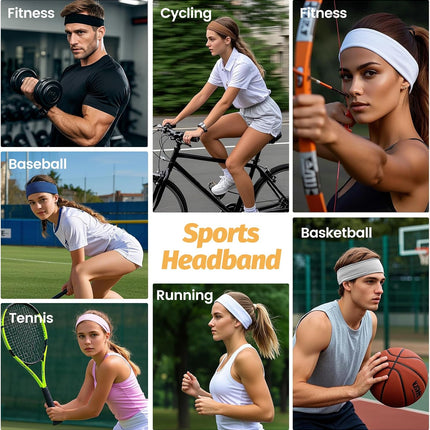 Headbands for Women - 6 Pack Wide Elastic Hair Bands | Stretchy Sweatbands Hair Bands | Soft Sports Thin Head Bands | Non-Slip Accessories Bands for Fashion, Washing Face, Workouts, Yoga, Daily Use