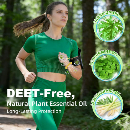 12 Pack Mosquito Repellent Bracelets for Adults & Kids, Individually Wrapped, DEET Free, Natural and Waterproof Band